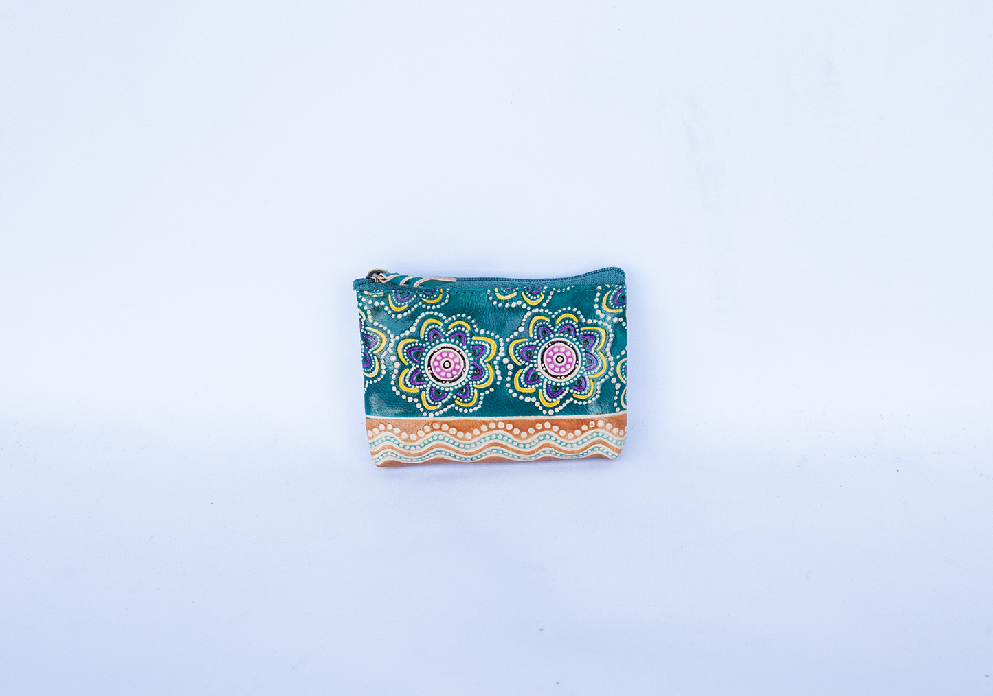 Yarning Design Coin Purse - Aqua