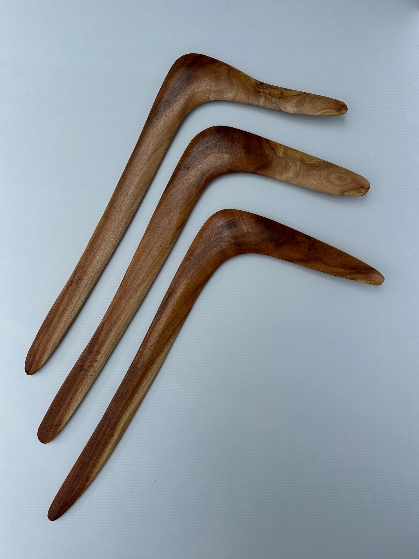 Aboriginal Artefact Hand-Carved -Black Wattle Hook Boomerangs