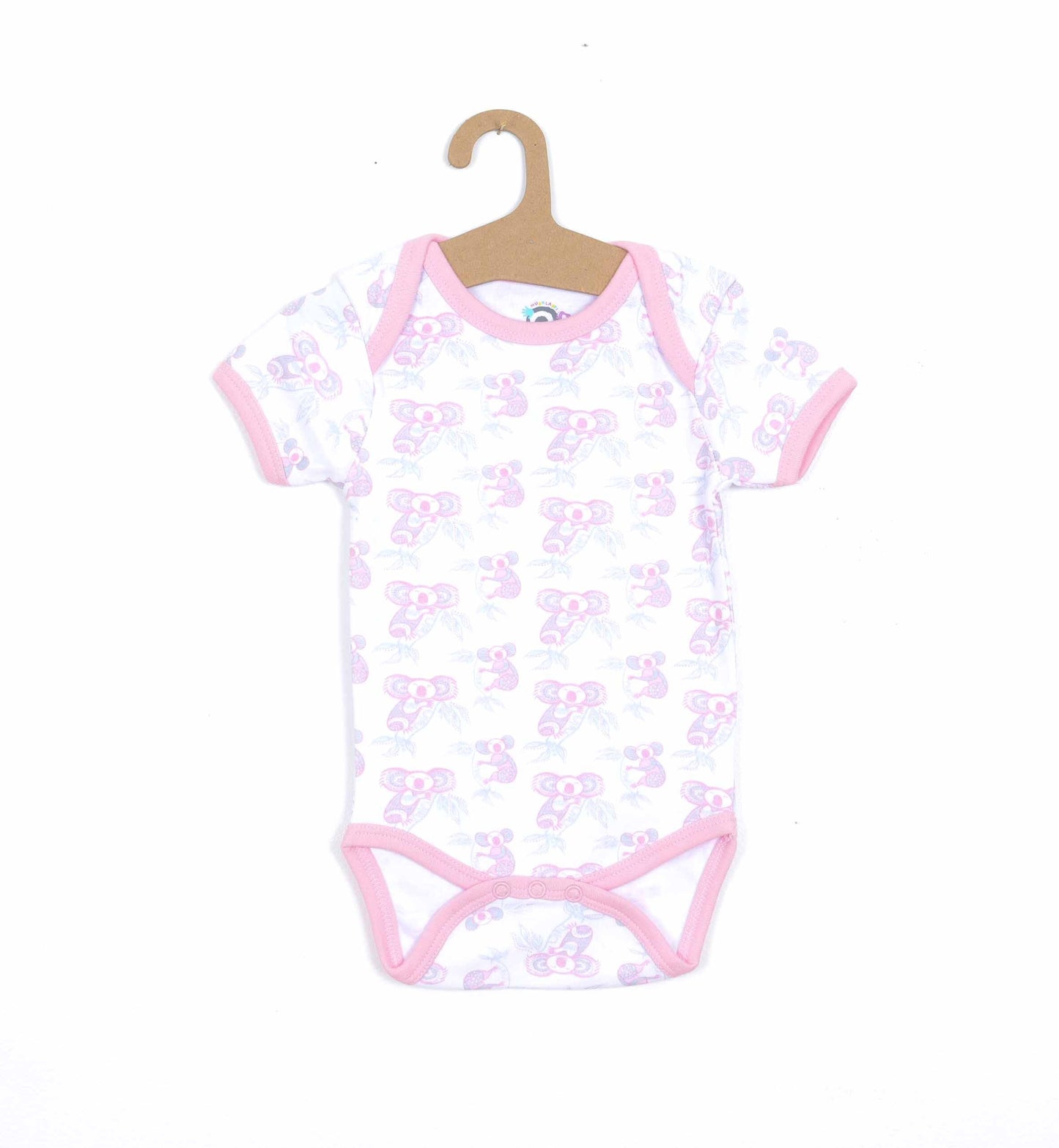 100% Soft Cotton Bio Washed Baby Romper - Pink Koala's