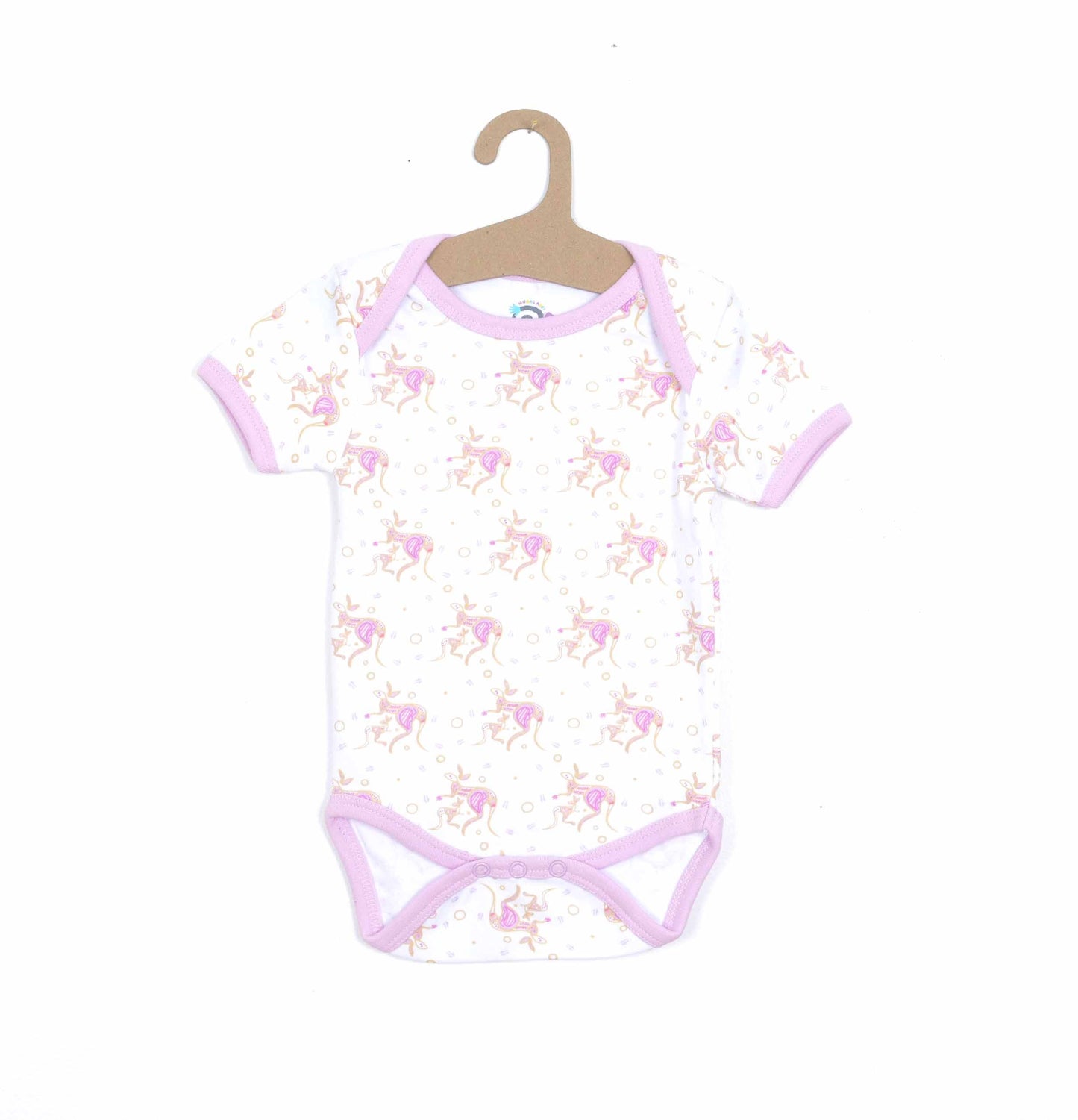 100% Soft Cotton Bio Washed Baby Romper - Pink Roos