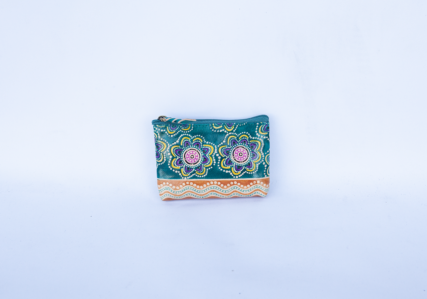 Yarning Design Coin Purse - Aqua