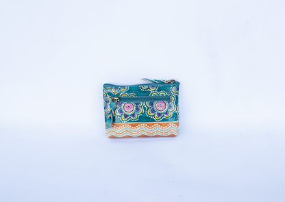 Yarning Design Coin Purse - Aqua