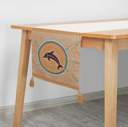 Dolphin Table Runner Blended Cotton, Linen and Polyester