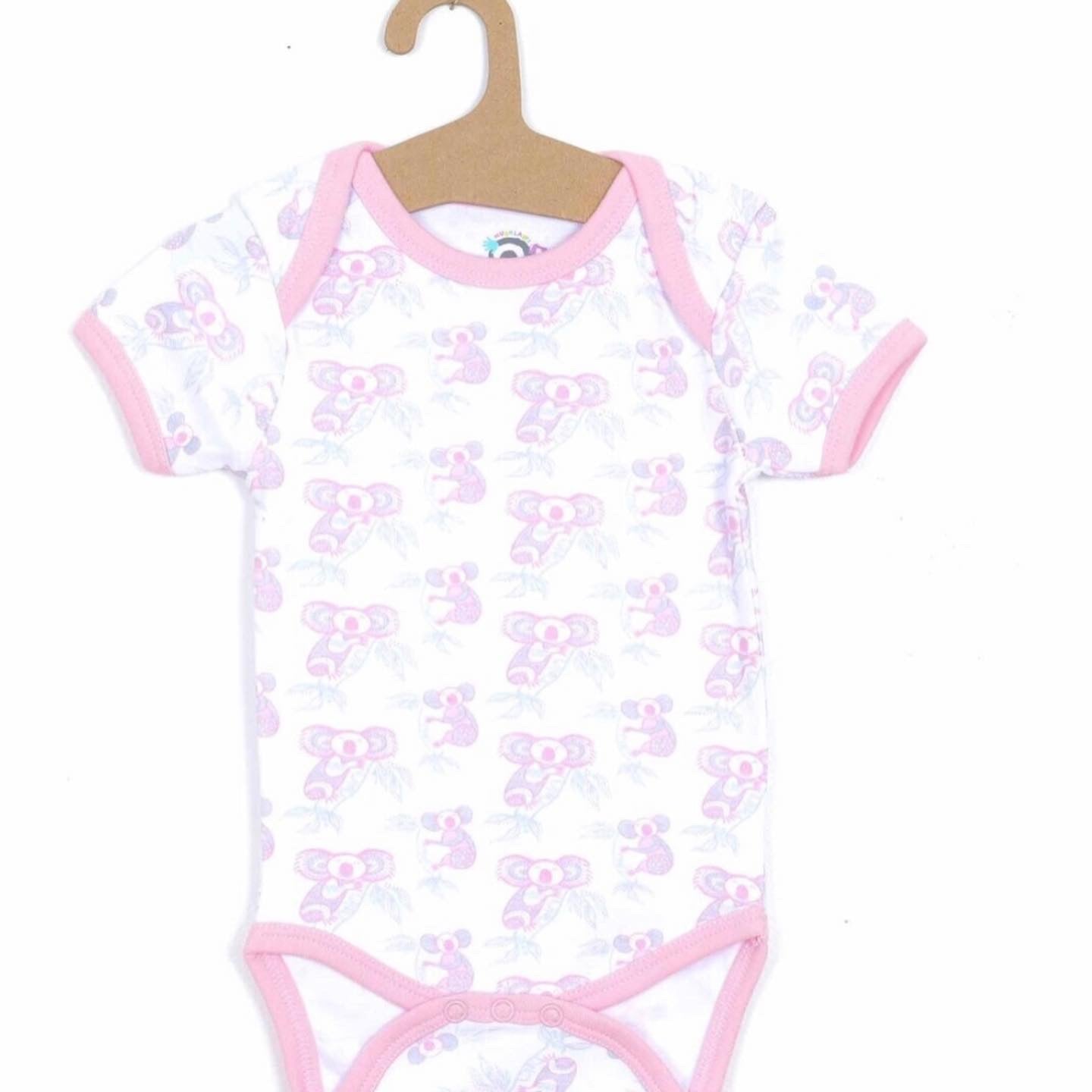 100% Soft Cotton Bio Washed Baby Romper - Pink Koala's