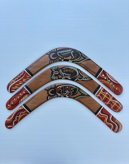 Handcrafted 16-inch Returning Boomerangs with Authentic Aboriginal Art