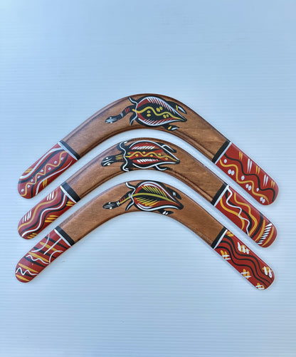 Handcrafted 16-inch Returning Boomerangs with Authentic Aboriginal Art