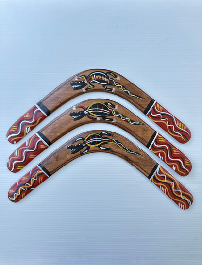 Handcrafted 16-inch Returning Boomerangs with Authentic Aboriginal Art