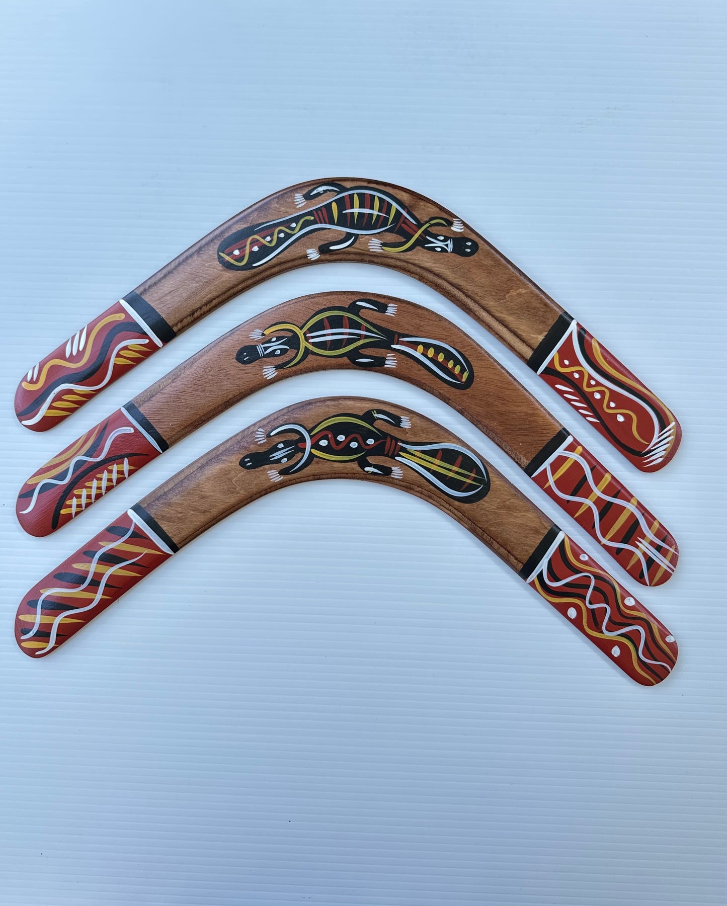 Handcrafted 16-inch Returning Boomerangs with Authentic Aboriginal Art