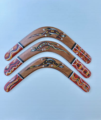 Handcrafted 16-inch Returning Boomerangs with Authentic Aboriginal Art